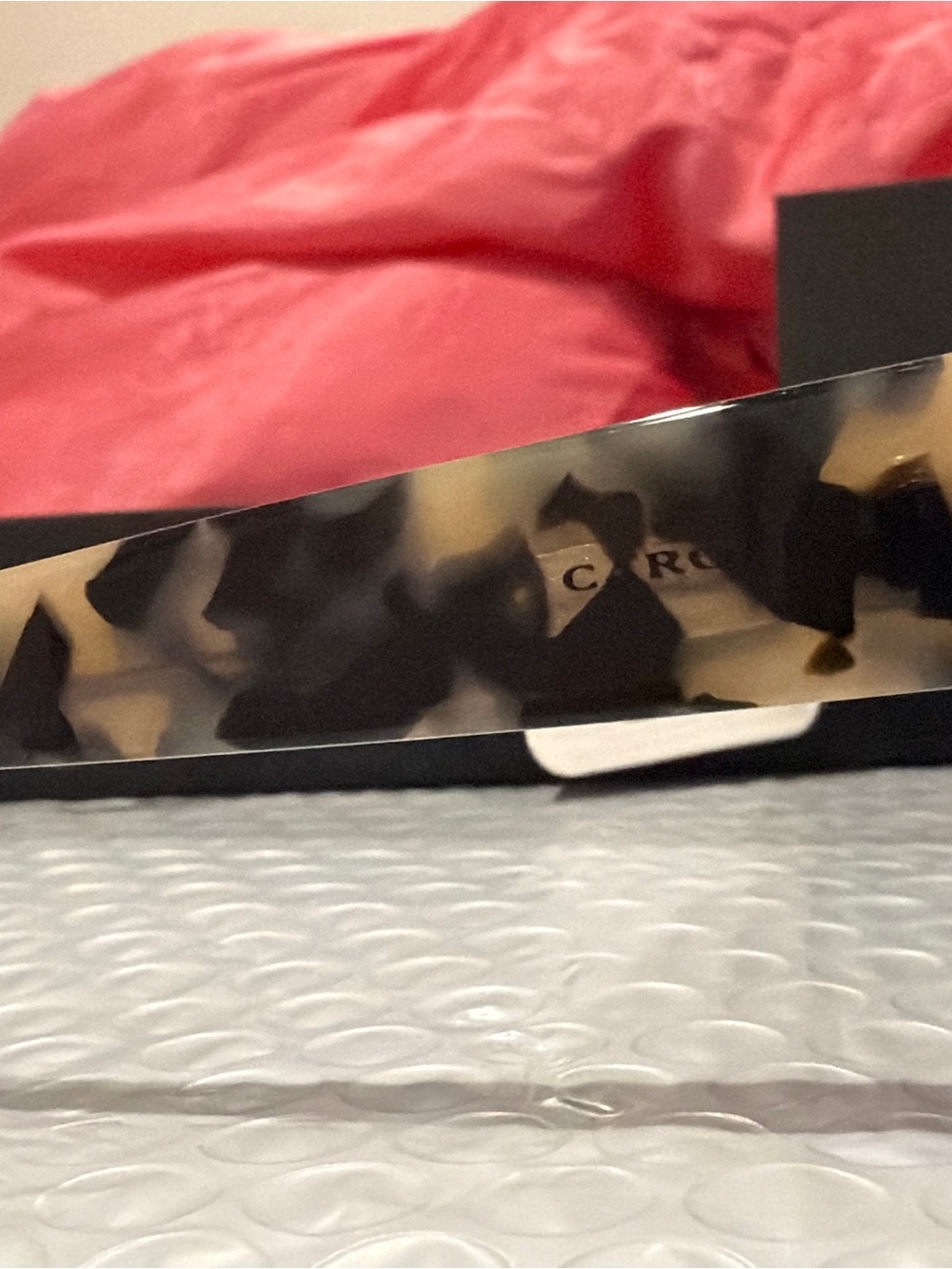 Tortoiseshell Pattern Sunglasses square frame black lenses NIB Carolina lemke